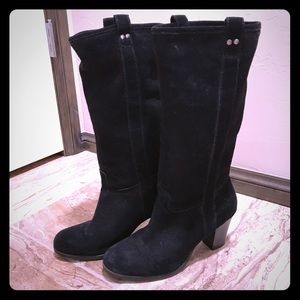 Suede Black Boots